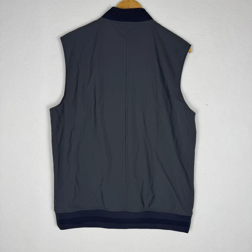 Alfani Alfatech Bomber Vest‎ Mens M Ebony Grey Full Zip Stretch 100187752MN